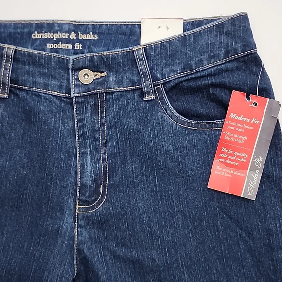 Christopher  & Banks Women's Modern Fit Boot Cut Blue Denim Jeans Size 8 - Picture 4 of 14